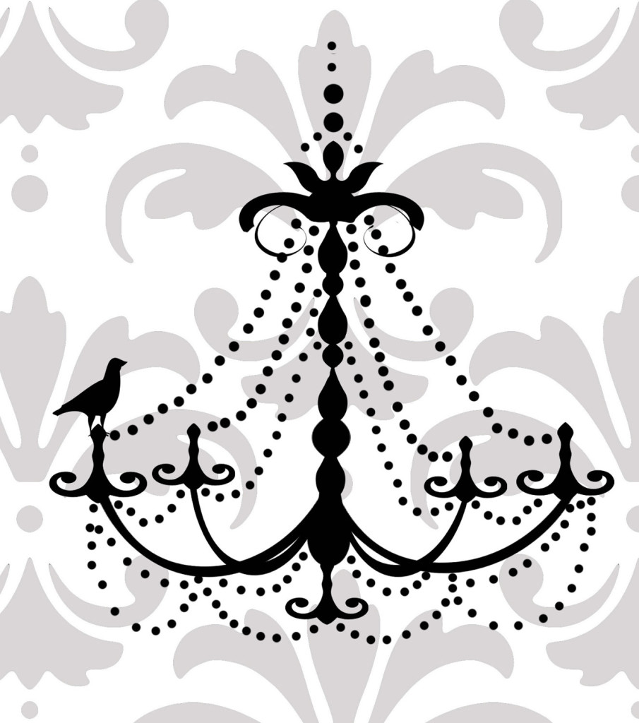 Black Chandelier Wall Decal