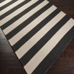 Black And White Striped Area Rug
