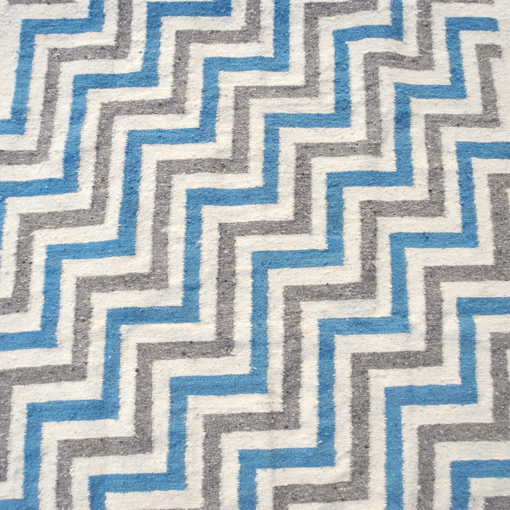 Blue And White Striped Area Rug