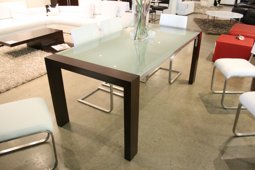 Frosted Glass Top Dining Table