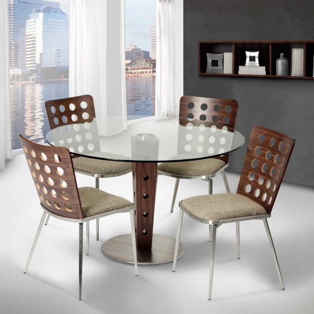 Modern Glass Top Dining Table