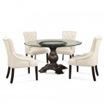 Round Glass Top Pedestal Dining Table