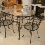 Wrought Iron Glass Top Dining Table