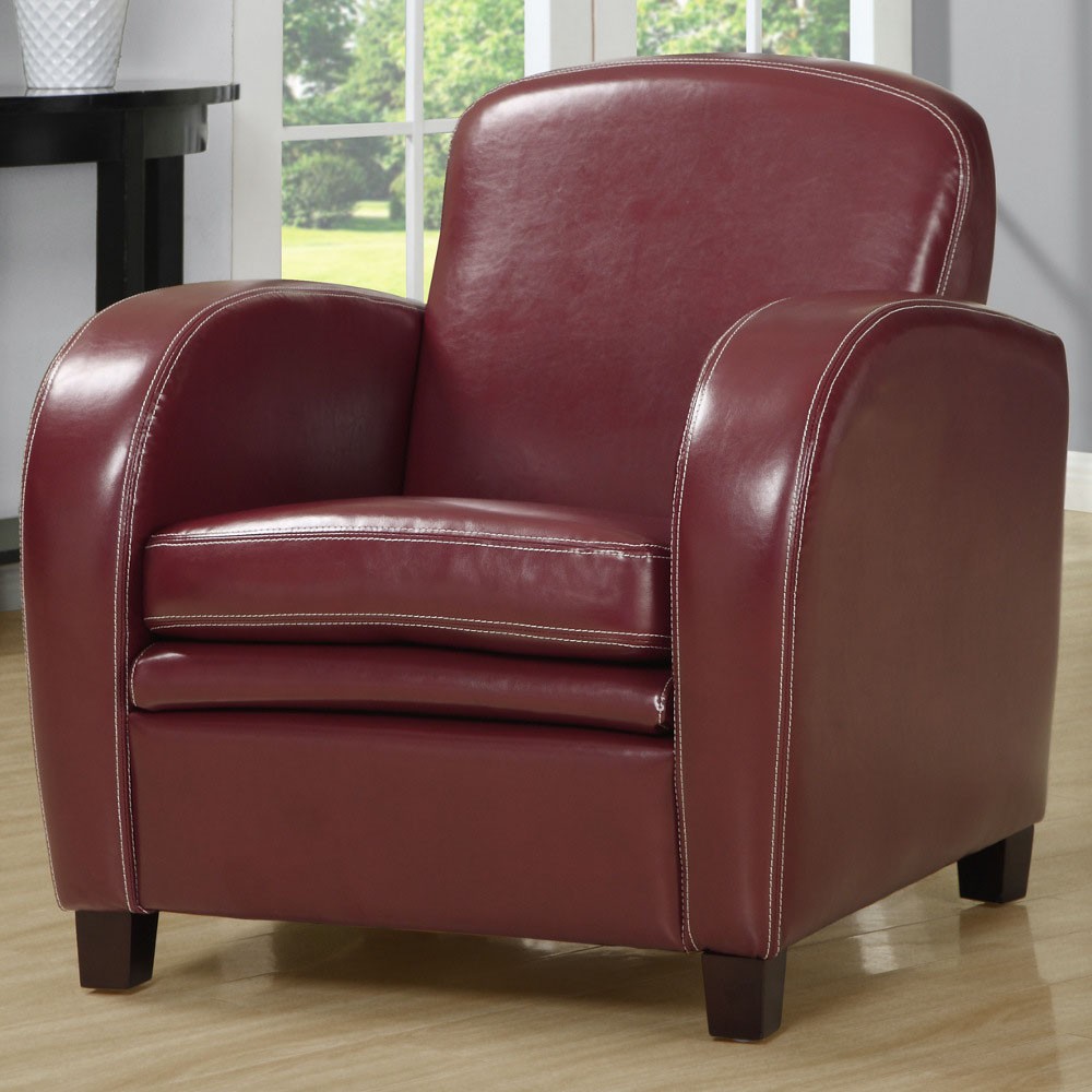 Red Leather Accent Chair