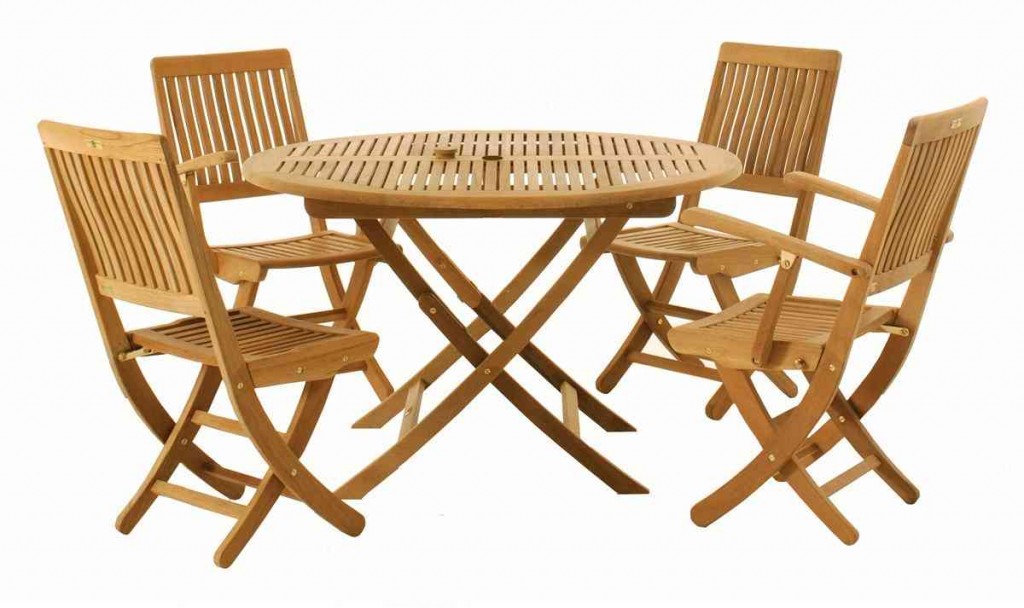 Wood Folding Table And Chairs Set