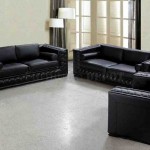 Black Leather Living Room Set