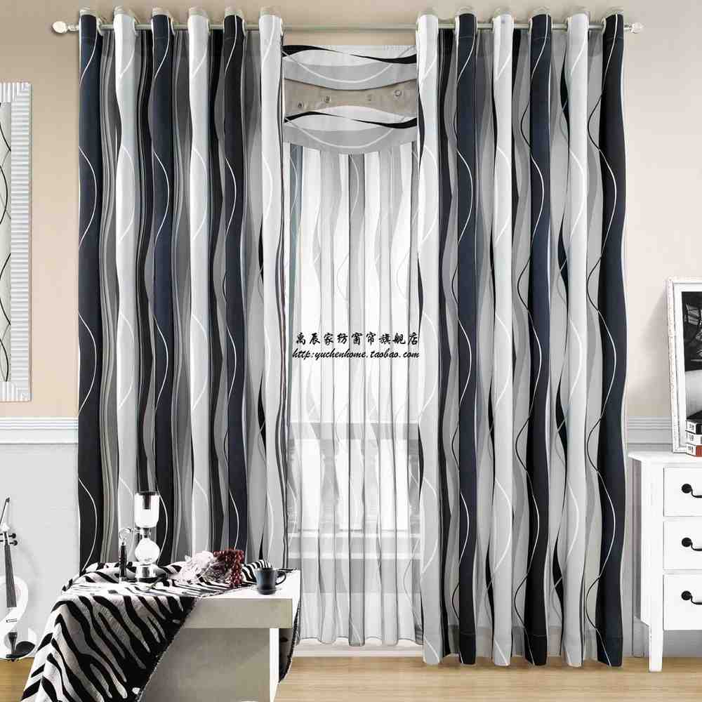Black and White Living Room Curtains