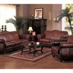 Brown Leather Living Room Set