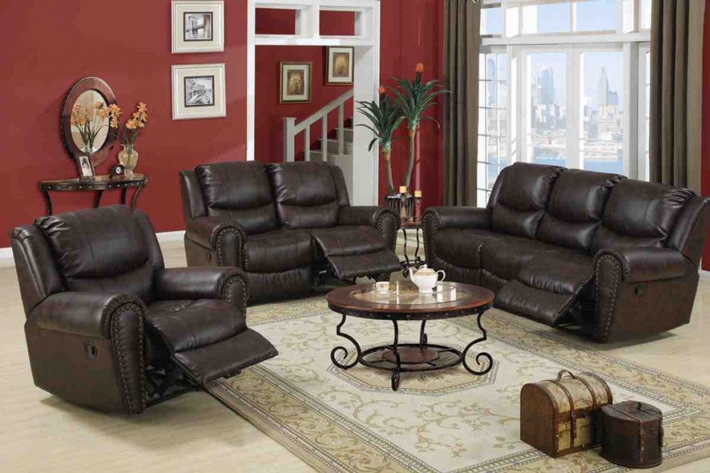 Leather Reclining Living Room Sets