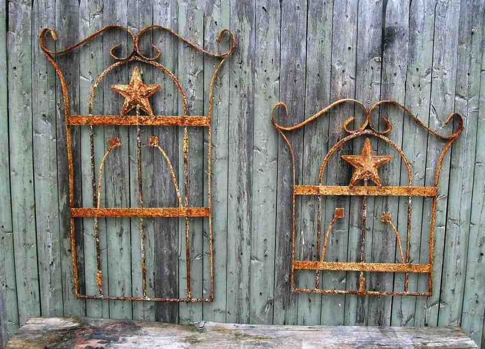 Wrought Iron and Wood Wall Decor