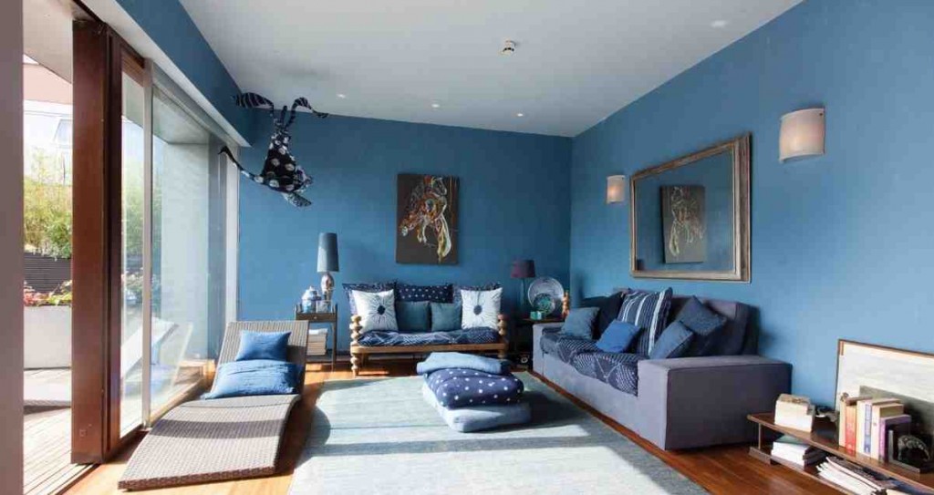 Blue Walls Living Room