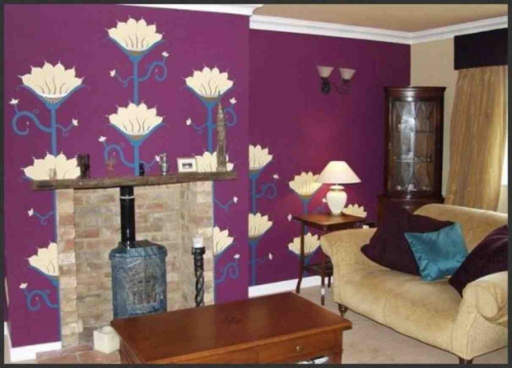 Purple Walls in Living Room