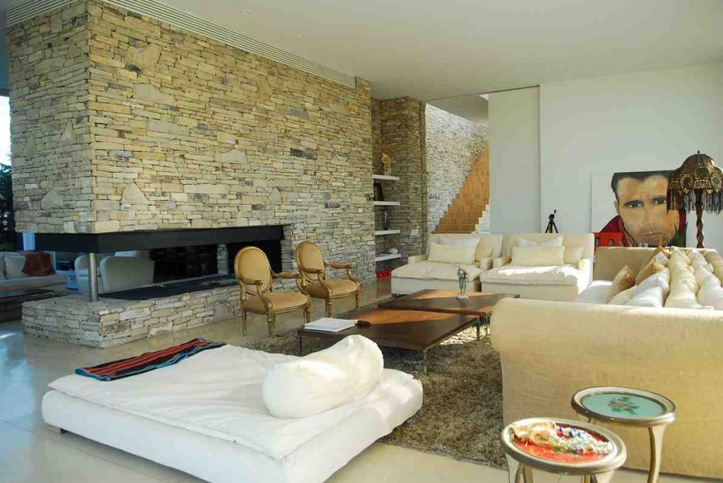 Stone Wall Living Room