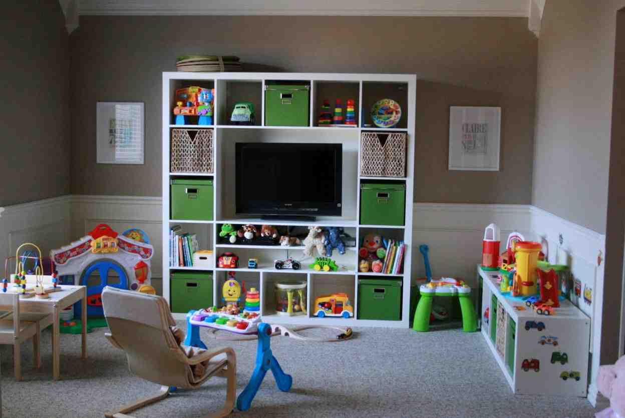 storage shelves for playroom