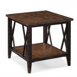 Rectangular End Table Wood And Metal