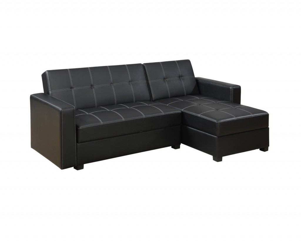 Black Faux Leather Couch