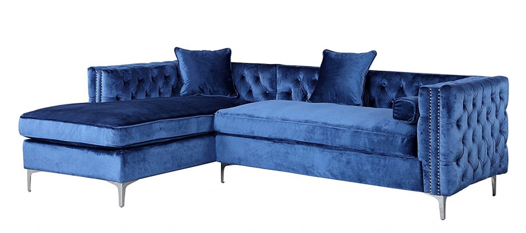 Blue Sectional Sofa With Chaise