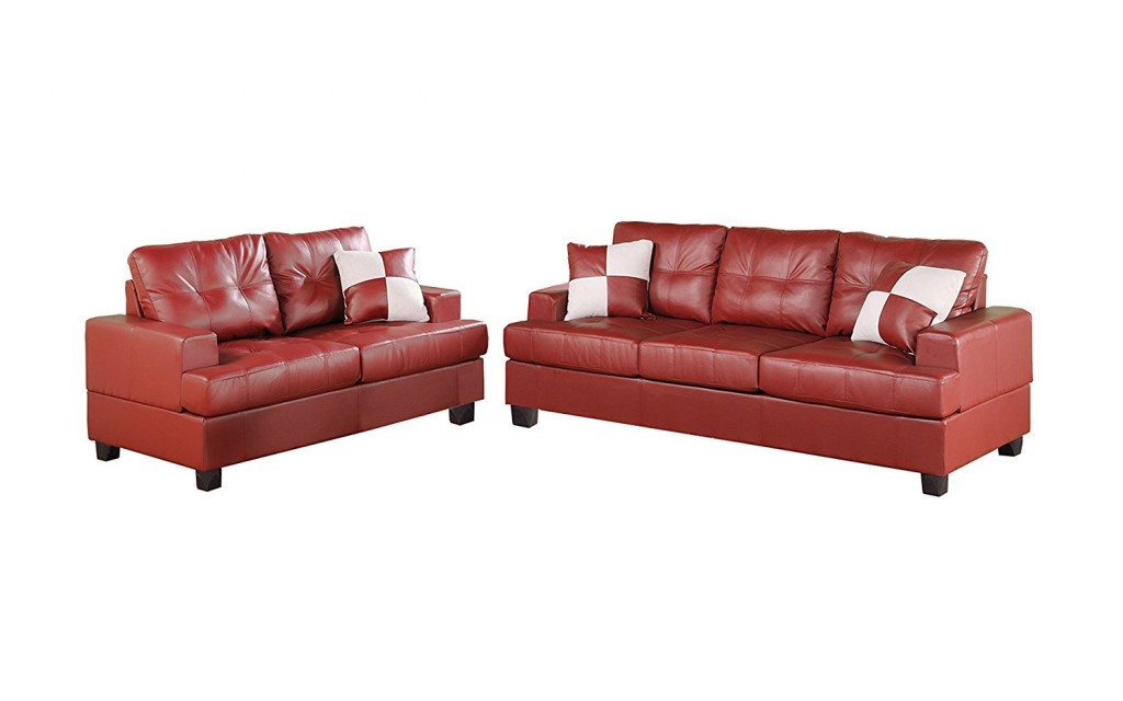 Red Leather Sectional Couch