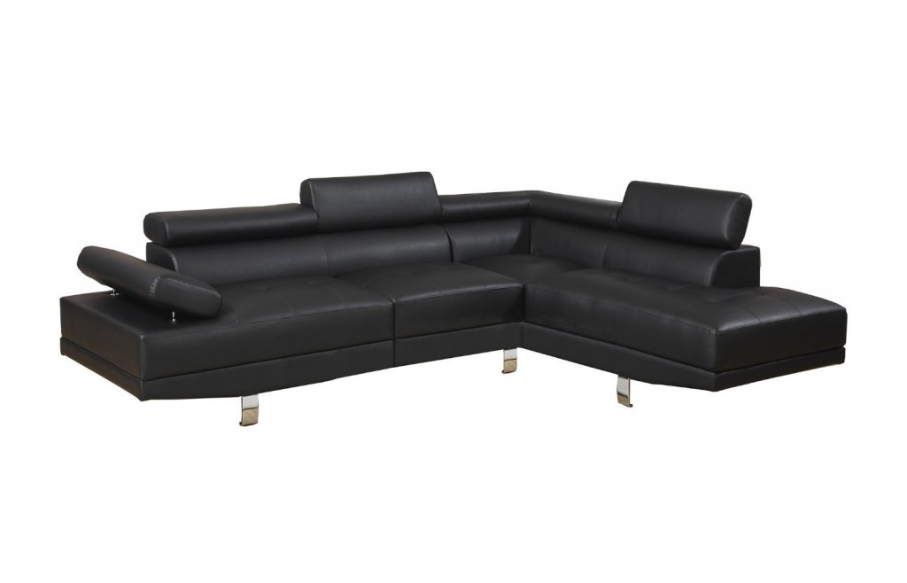 2 Piece Modern Contemporary Faux Leather Sectional Sofa