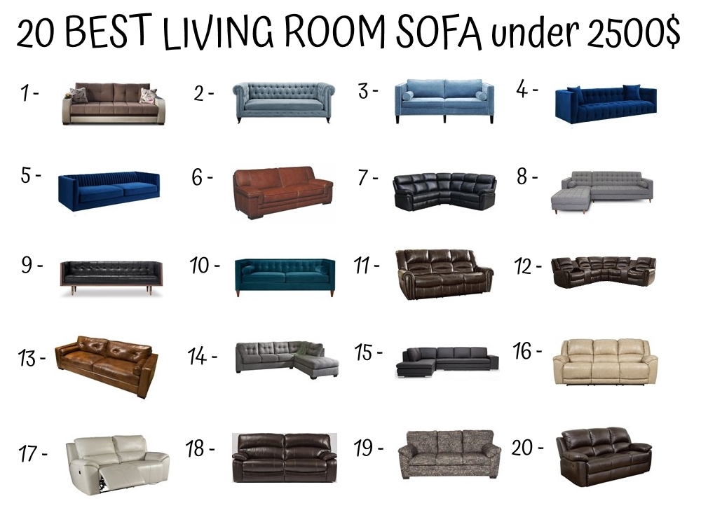 20 Best Living Room Sofa Under 2500$