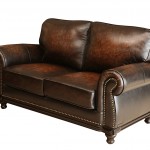 Abbyson Barclay Hand Rubbed Leather Loveseat