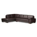 Baxton Studio Abriana 2 Piece Dark Brown Leather Sofa