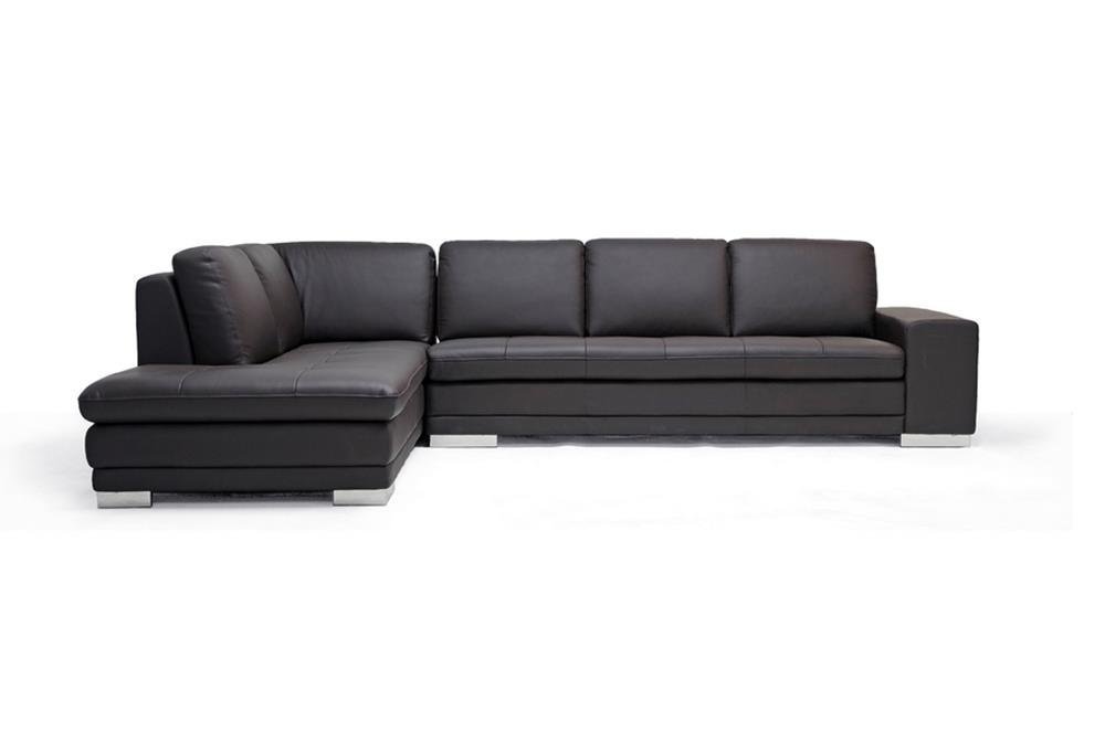 Baxton Studio Callidora Brown Leather Sectional Sofa