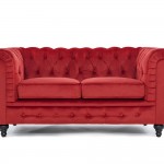 Classic Modern Scroll Arm Velvet Large Love Seat Sofa