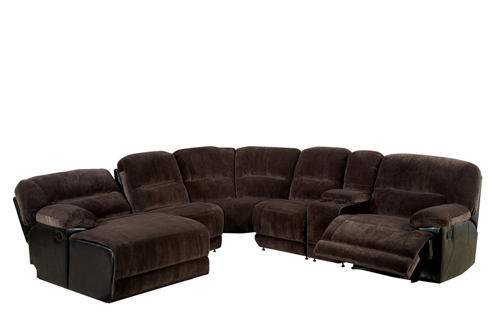 Furniture Of America Ladden Elephant Skin Microfiber Sectional Sofa
