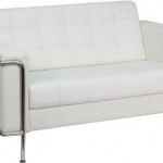 HERCULES Lesley Series Contemporary White Leather Loveseat