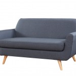 Mid Century Grey Linen Fabric Sofa
