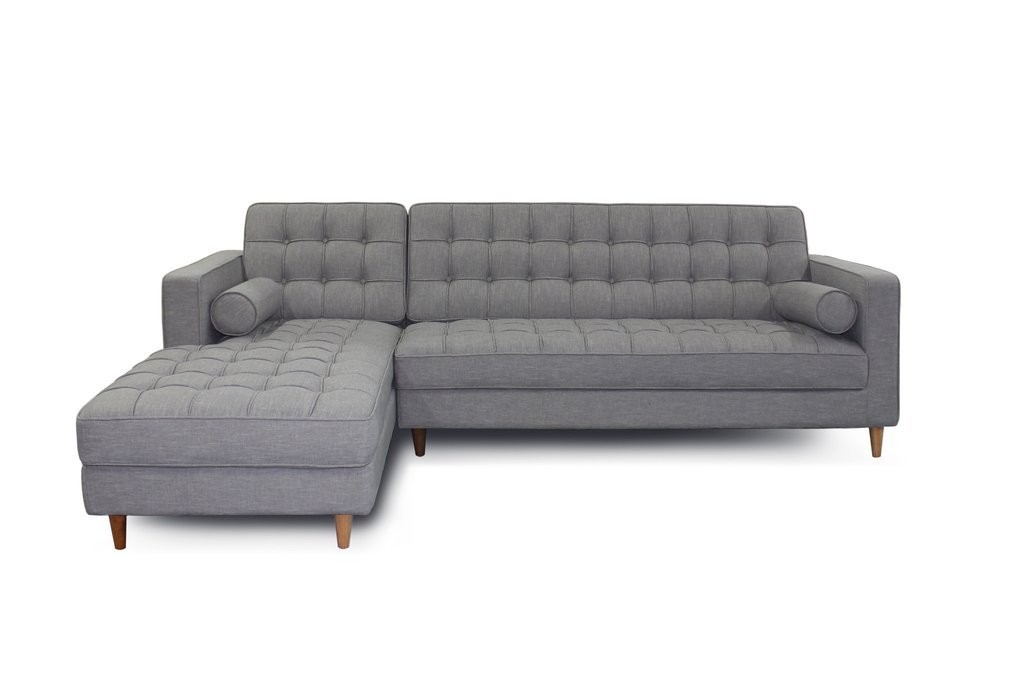 Mid Century Modern Fabric Blend Charles Sectional Sofa
