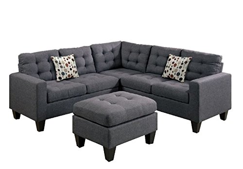 Modern Contemporary Polyfiber Fabric Sectional Sofa