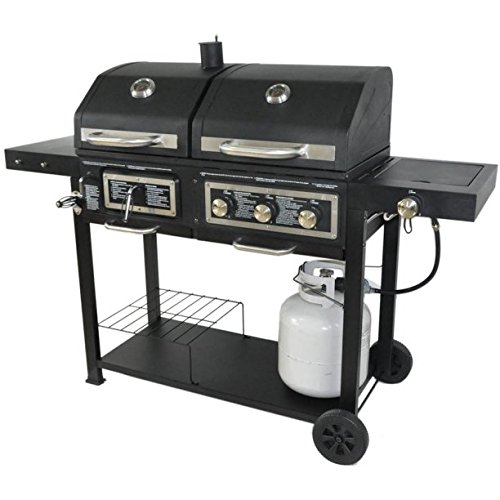 Portable Dual Fuel Combination Charcoal Gas Barbecue Outdoor Grill