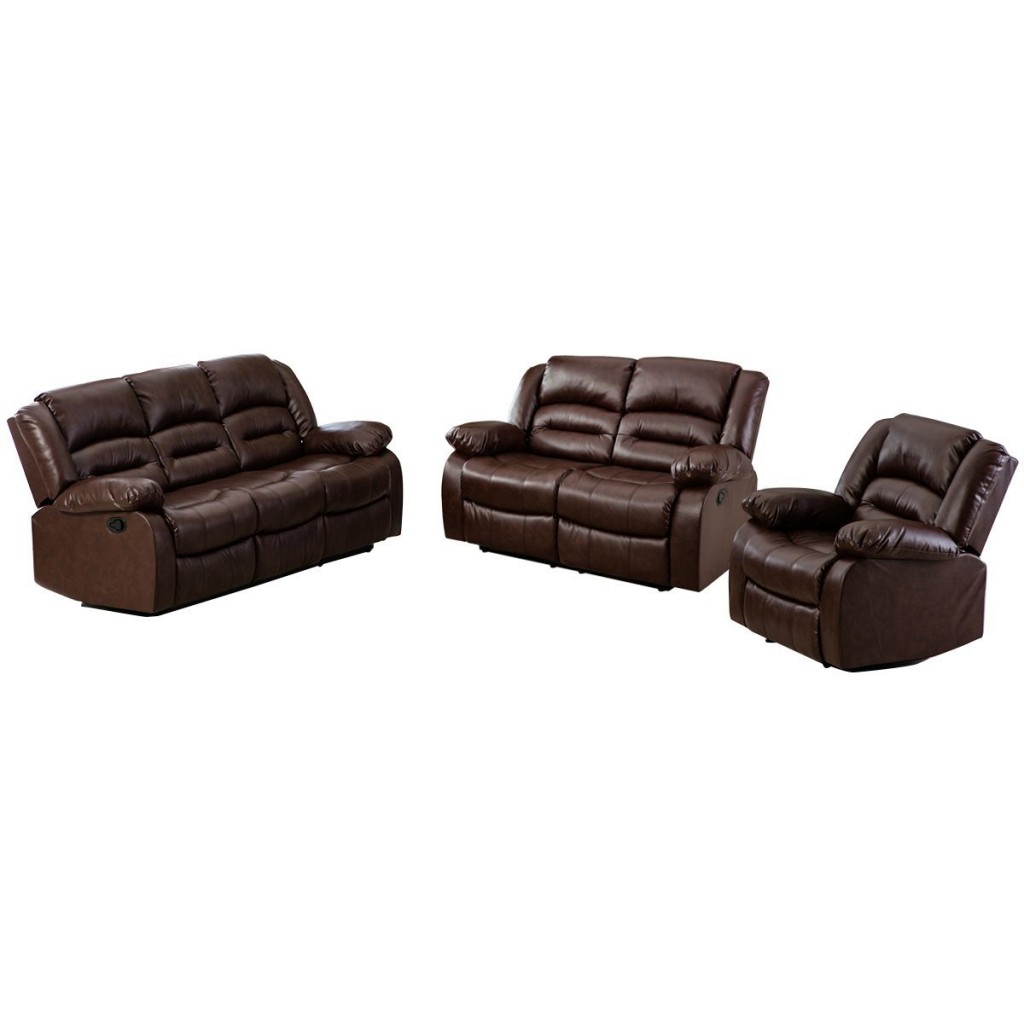 Brown Leather Living Room Set