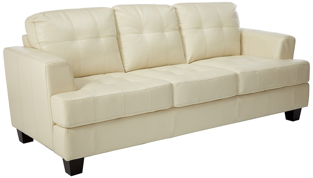 Cream Leather Couch