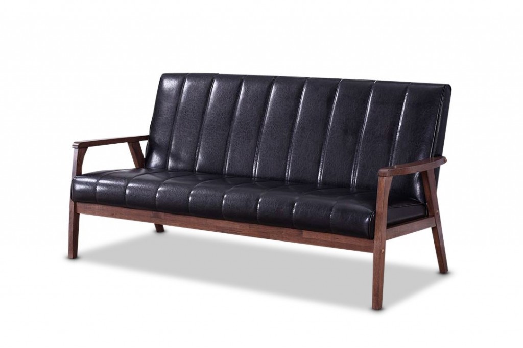 Mid Century Leather Couch