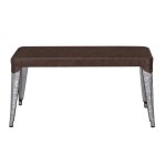 Adeco Vintage Style Metal Dining Table Bench