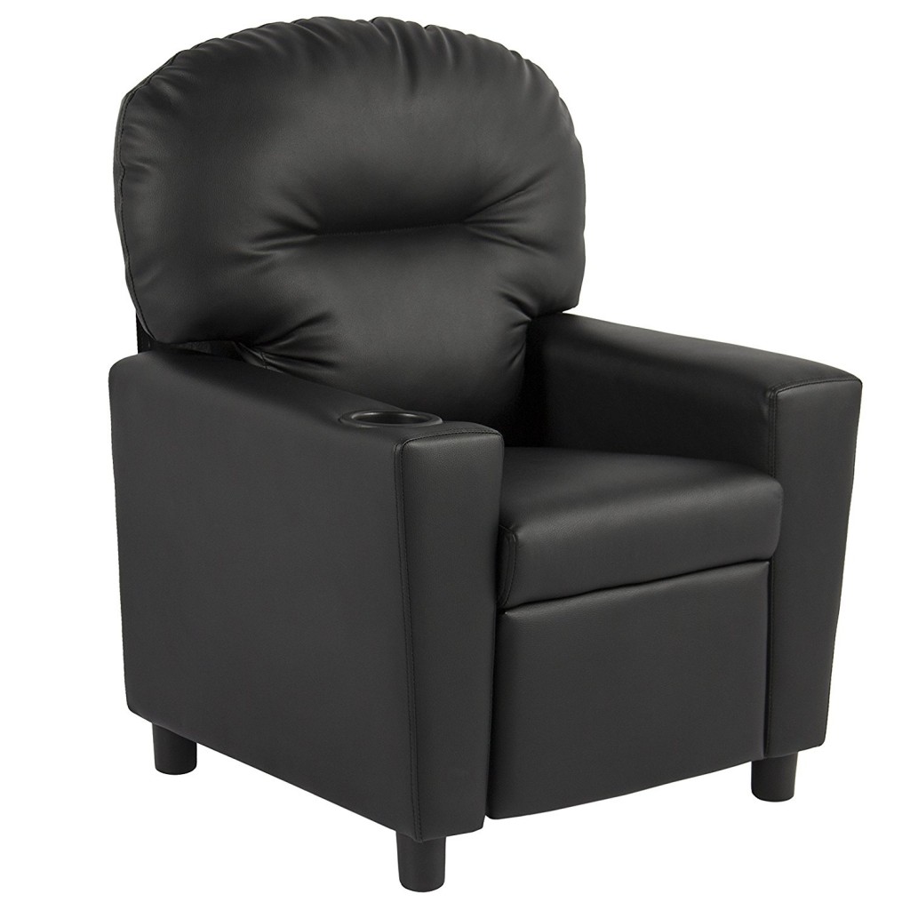 BCP Contemporary Black Leather Kids Recliner Chair