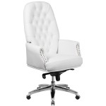 Flash Furniture High Back Traditional Tufted White Leather Multifunction Executive Swivel Chair