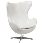 Flash Furniture Melrose White Leather Egg Chair