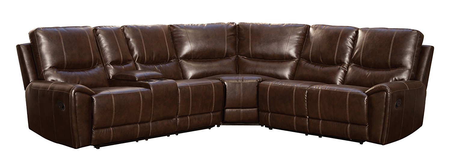 zoe bonded leather sectional sofa