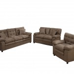 Poundex Bobkona Colona Mircosuede 3 Piece Sofa And Loveseat With Chair Set