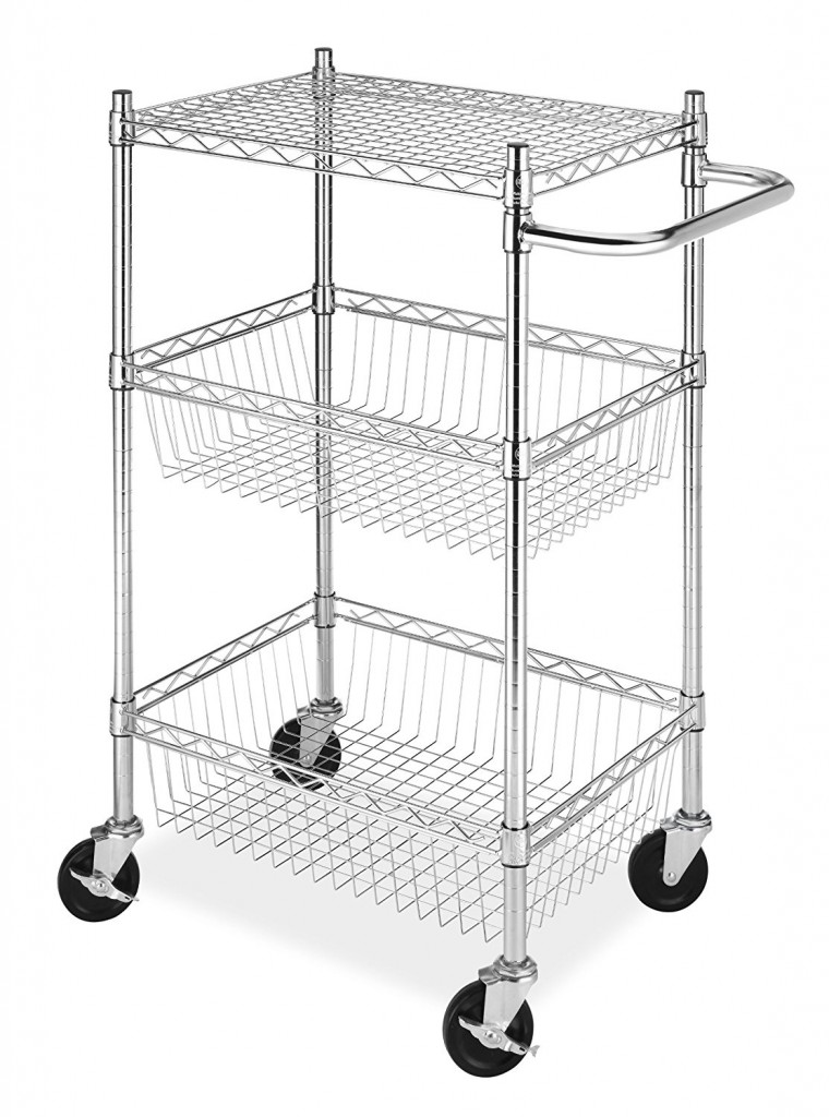 Whitmor 3 Tier Cart W 2 Basket Shelves
