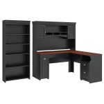 Black L Shaped Desk With Hutch