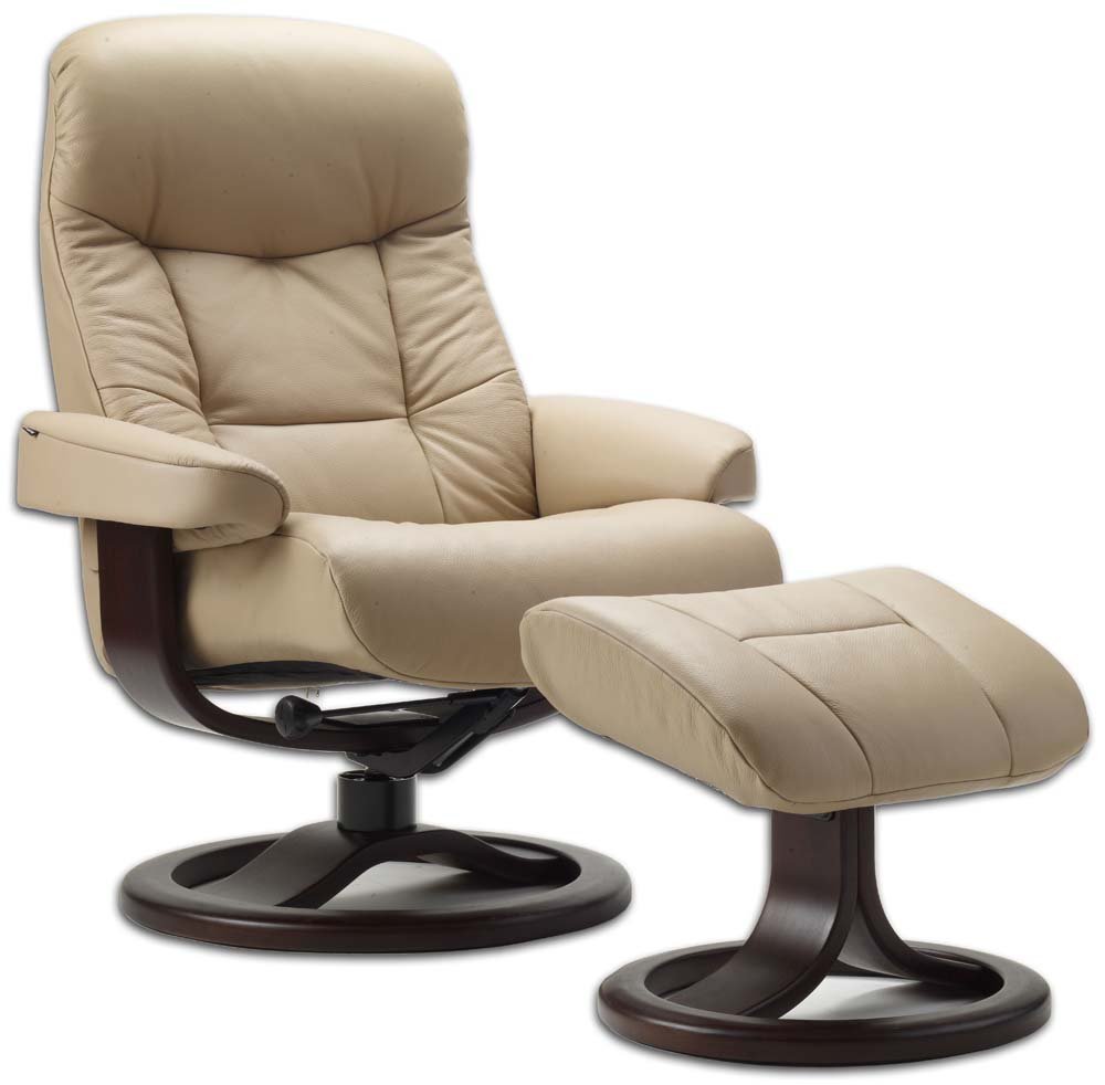 scandinavian reclining ergonomic norwegian lounge chair leather