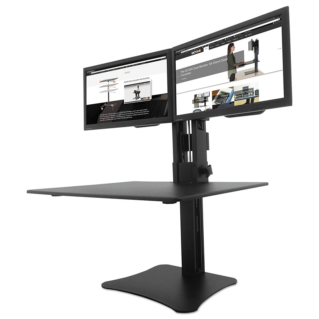 Victor DC350 High Rise Collection Dual Monitor Sit Stand Standing Desk