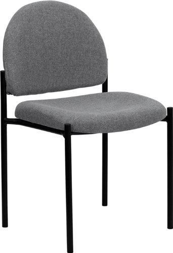 Flash Furniture Comfort Gray Fabric Stackable Steel Side Reception Chair