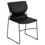 Flash Furniture HERCULES Series 661 Lb. Capacity Black Full Back Stack Chair