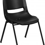 Flash Furniture HERCULES Series 880 Lb. Capacity Black Ergonomic Shell Stack Chair